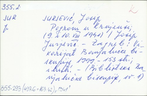 Pogrom u Krnjeuši : (9. i 10. kolovoza 1941.) / Josip Jurjević.