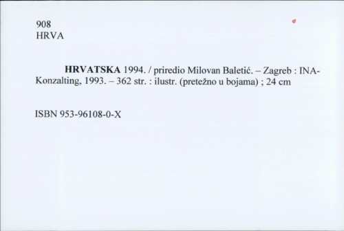 Hrvatska 1994. / priredio Milovan Baletić