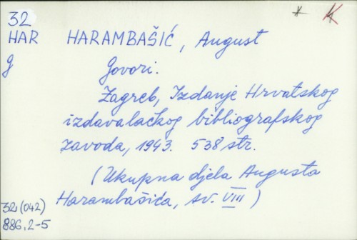 Govori / August Harambašić