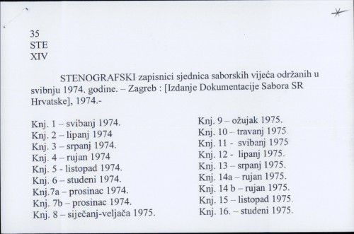Stenografski zapisnici sjednica saborskih vijeća održanih u svibnju 1974. godine /