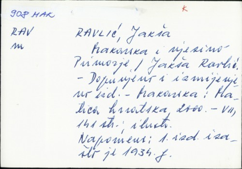 Makarska i njezino Primorje / Jakša Ravlić.