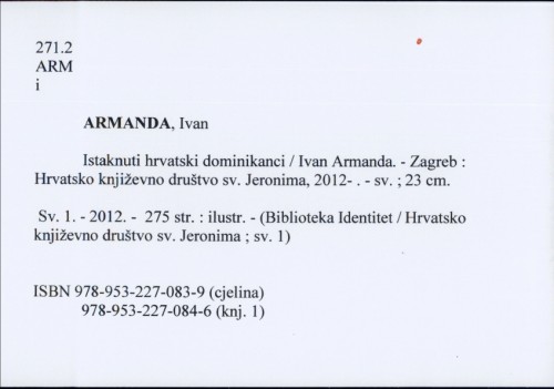 Istaknuti hrvatski dominikanci / Ivan Armanda