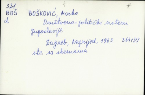 Društveno-politički sistem Jugoslavije / Mirko Bošković