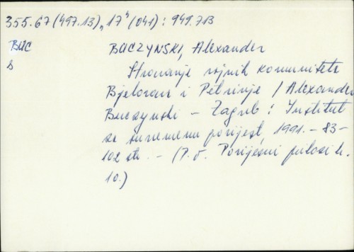 Stvaranje vojnih komiteta Bjelovara i Petrinje / Alexander Buczynski