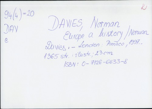 Europe a history / Norman Davies