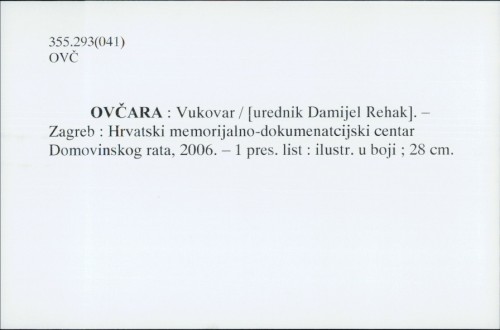 Ovčara : Vukovar / [urednik Danijel Rehak].