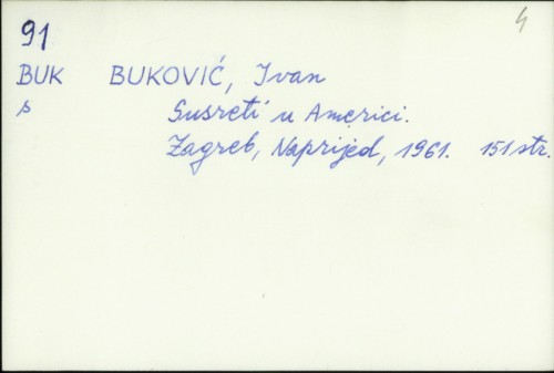 Susreti u Americi / Ivan Buković