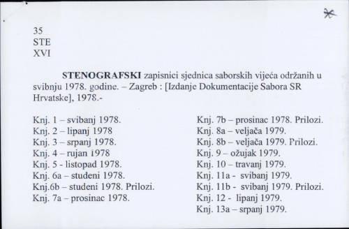 Stenografski zapisnici sjednica saborskih vijeća održanih u svibnju 1978. godine /