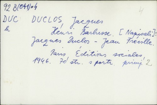 Henri Barbusse / Jacques Duclos