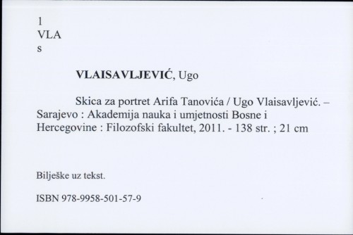 Skica za portret Arifa Tanovića / Ugo Vlaisavljević.