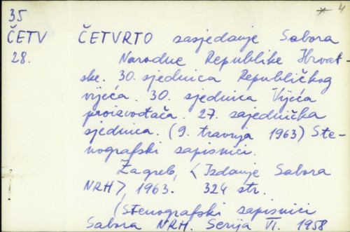 Četvrto zasjedanje Sabora NRH : 30. sjednica Republičkog vijeća (9. travnja 1963.), stenografski zapisnici /