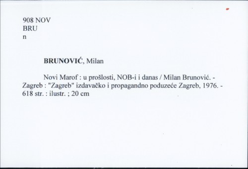 Novi Marof : u prošlosti, NOB-i i danas / Milan Brunović