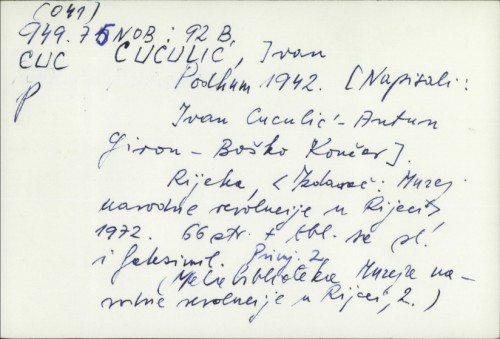 Podhum 1942. / Ivan Cuculić