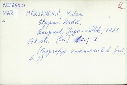 Stjepan Radić / Milan Marjanović