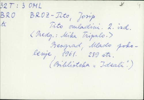 Tito omladini / Josip Broz Tito [predg. Mika Tripalo]