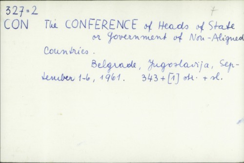 The Conference of Heads of State or government of Non-Aligned Countries /