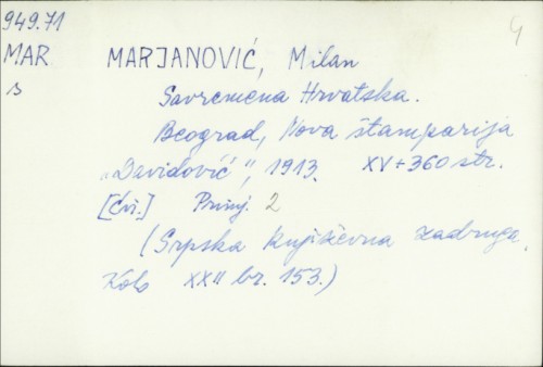 Savremena Hrvatska / Milan Marjanović