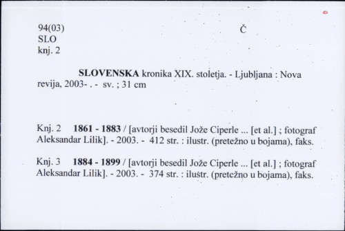 Slovenska kronika XIX. stoletja /