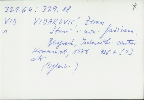 Stari i novi fašizam / Zoran Vidaković.