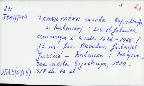 Franjeačka visoka bogoslovija u Makarskoj : 250. obljetnica osnivanja i rada 1736.-1986. / Gabrijel Jurišić