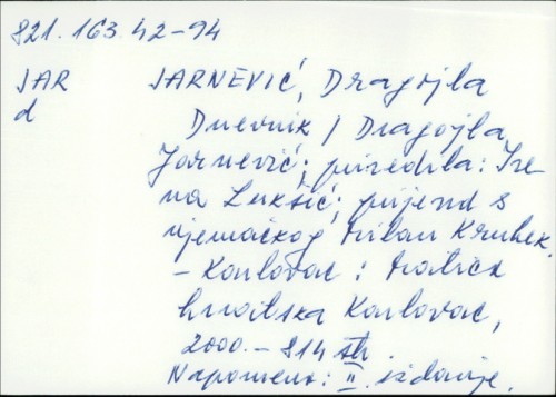 Dnevnik / Dragojla Jarnević