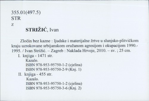 Zločin bez kazne / Ivan Strižić.