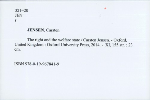 The right and the welfare state / Carsten Jensen