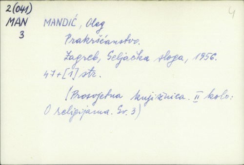 Prakršćanstvo / Oleg Mandić.