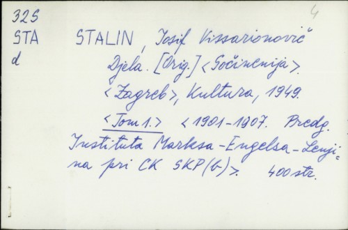 Djela / Josif V. Stalin