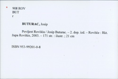 Povijest Rovišća / Josip Buturac