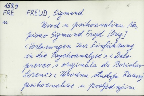 Uvod u psihoanalizu / Sigmund Freud