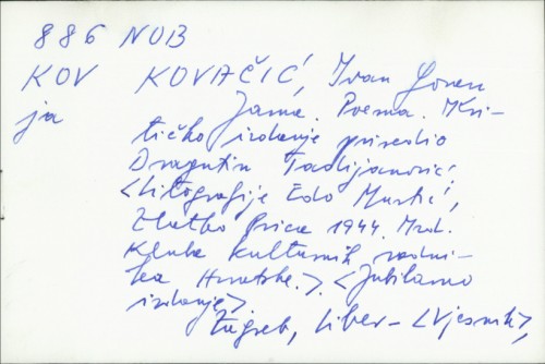 Jama : poema / Ivan Goran Kovačić.