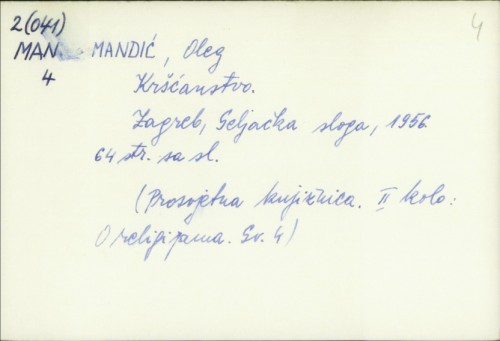 Kršćanstvo / Oleg Mandić.