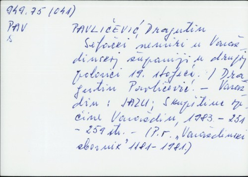 Seljački nemiri u Varaždinskoj županiji u drugoj polovici 19. stoljeća. Dragutin Pavličević
