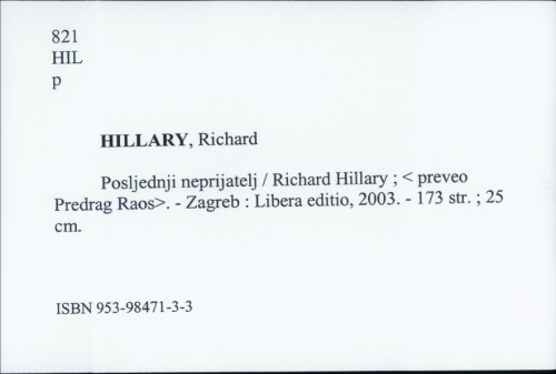 Posljednji neprijatelj / Richard Hillary