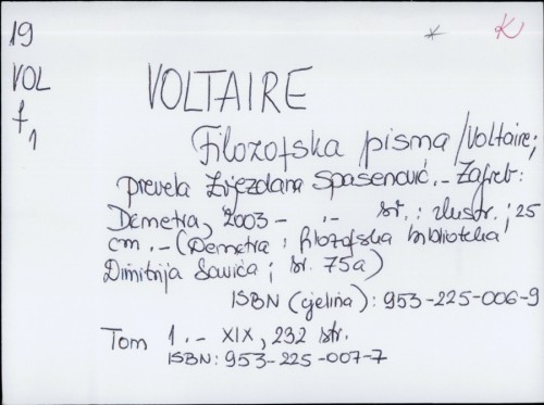 Filozofska pisma / Voltaire.