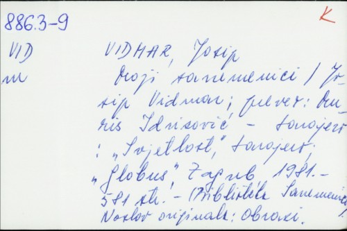 Moji savremenici / Josip Vidmar ; [preveo sa slovenačkog Muris Idrizović].