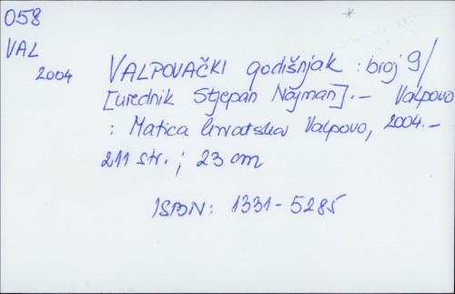 Valpovački godišnjak : broj 9 / [urednik Stjepan Najman].