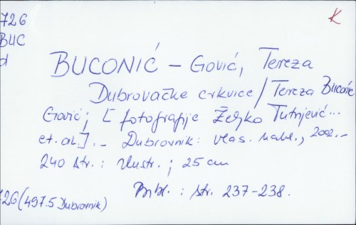 Dubrovačke crkvice / Tereza Buconić-Gović