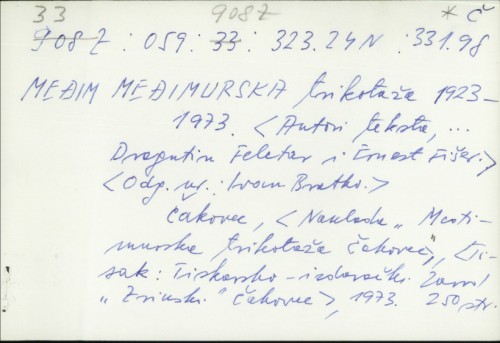 Međimurska trikotaža 1923-1973. / Dragutin Feletar