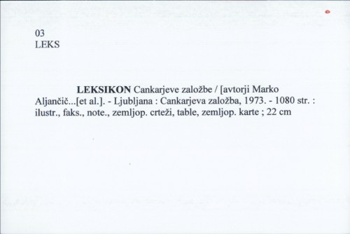 Leksikon Cankarjeve založbe / [avtorji Marko Aljančič...[et al.].