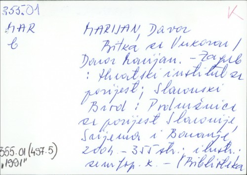 Bitka za Vukovar / Davor Marijan.
