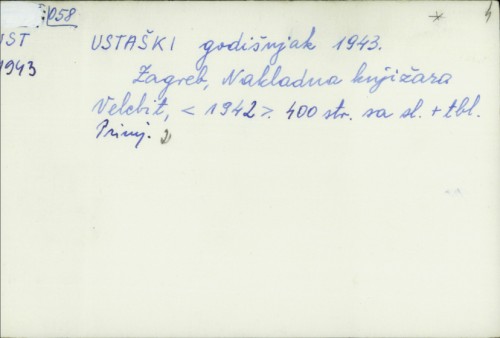 Ustaški godišnjak 1943. /