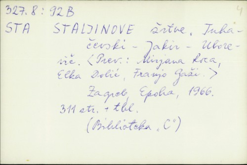 Staljinove žrtve : Tuhačevski-Jakir-Uborevič / [preveli Mirjana Roca, Elka [Elza!] Dolić i Franjo Gaži].