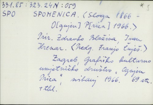 Spomenica / priredili Zdravko Blažina, Ivan Hrenar