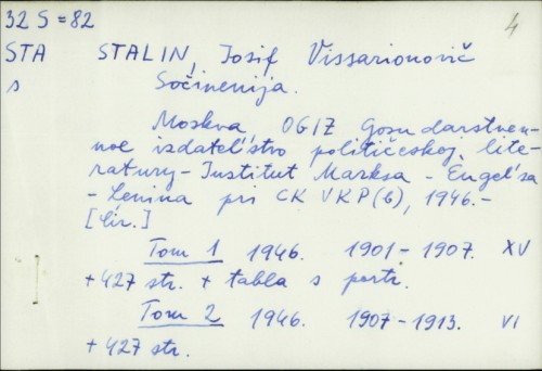 Sočinenija / Josif V. Stalin