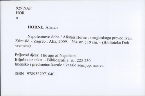 Napoleonovo doba / Alistair Horne