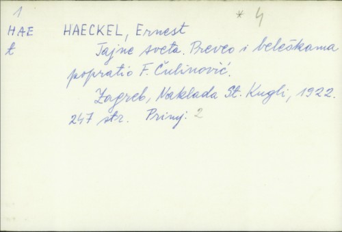 Tajne sveta / Ernest Haeckel