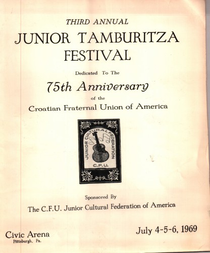 Third annual junior tamburitza festival : dedicated to the 75th anniversary of the Croatian Fraternal Union of America.