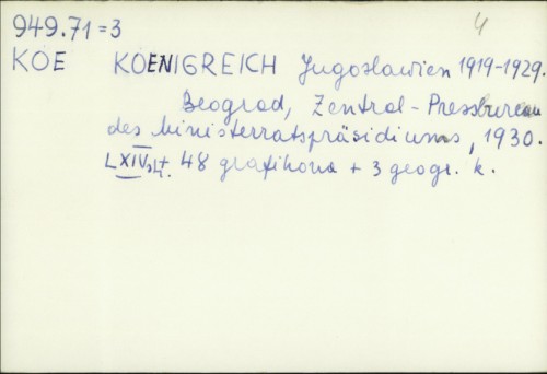 Koenigreich Jugoslawien 1919-1929. /